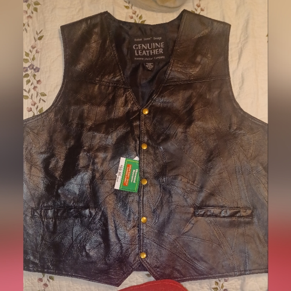 Genuine Leather Black Vest
